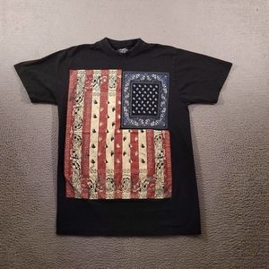 Flying Horse Shirt Mens Extra Large Black‎ American Flag Graphic Print Logo Tee